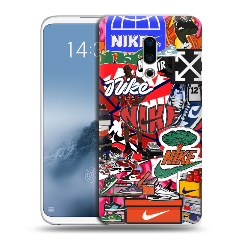 Силиконовый чехол на Meizu 16th Plus с принтом Найк Nike яркий Силиконовый чехол на Meizu 16th Plus с принтом Найк Nike яркий