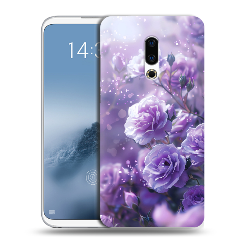 Силиконовый чехол на Meizu 16th Plus с принтом Розы цветы Силиконовый чехол на Meizu 16th Plus с принтом Розы цветы