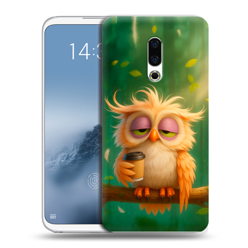 Силиконовый чехол на Meizu 16th Plus с принтом сова Силиконовый чехол на Meizu 16th Plus с принтом сова