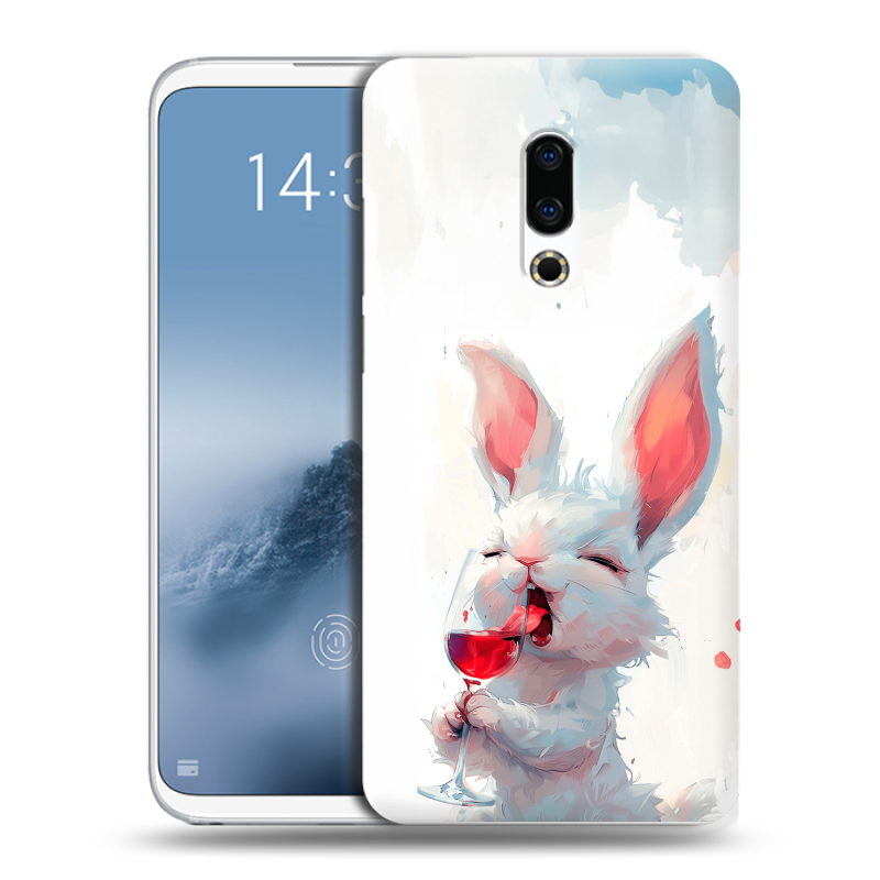 Силиконовый чехол на Meizu 16th Plus с принтом кролик зайчик Силиконовый чехол на Meizu 16th Plus с принтом кролик зайчик