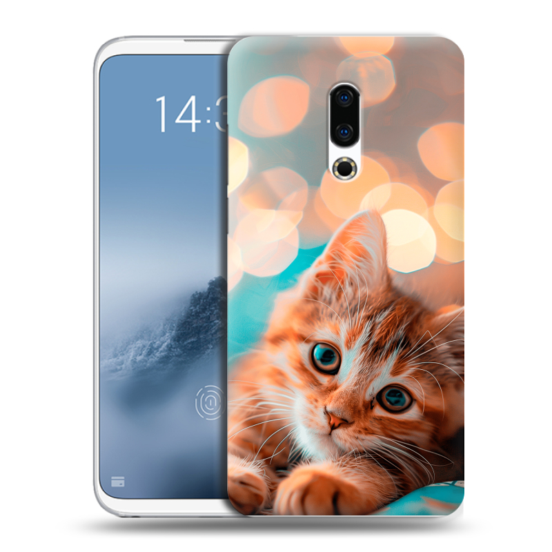 Силиконовый чехол на Meizu 16th Plus с принтом котик Силиконовый чехол на Meizu 16th Plus с принтом котик