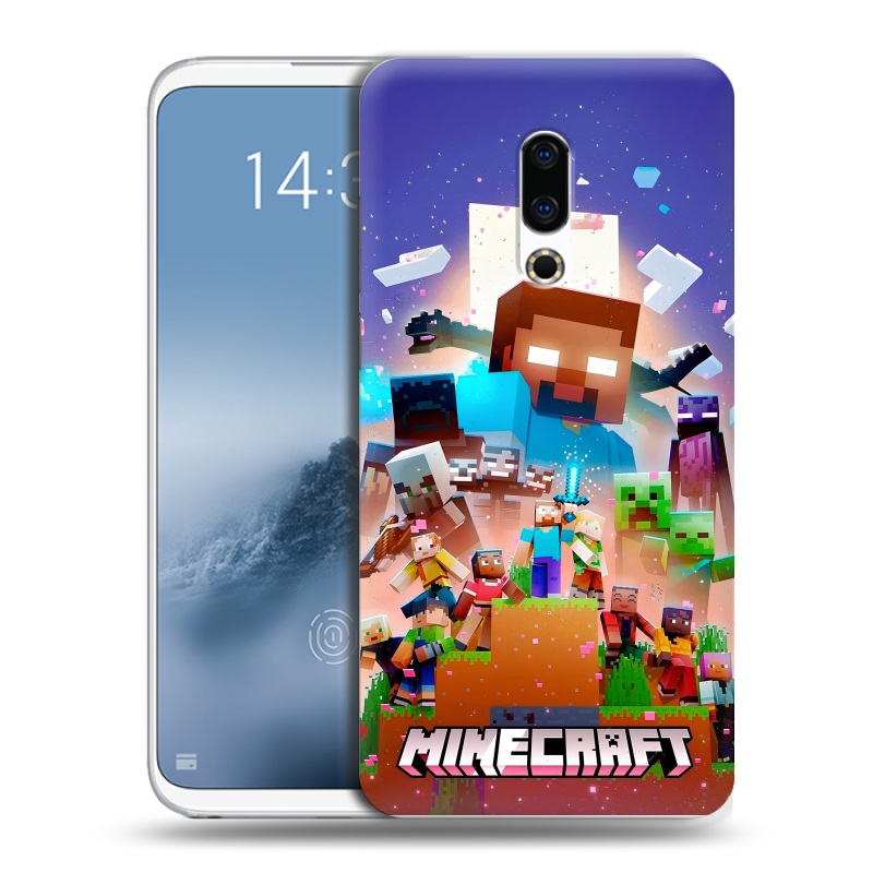 Силиконовый чехол на Meizu 16th Plus с принтом Майнкрафт Minecraft Силиконовый чехол на Meizu 16th Plus с принтом Майнкрафт Minecraft
