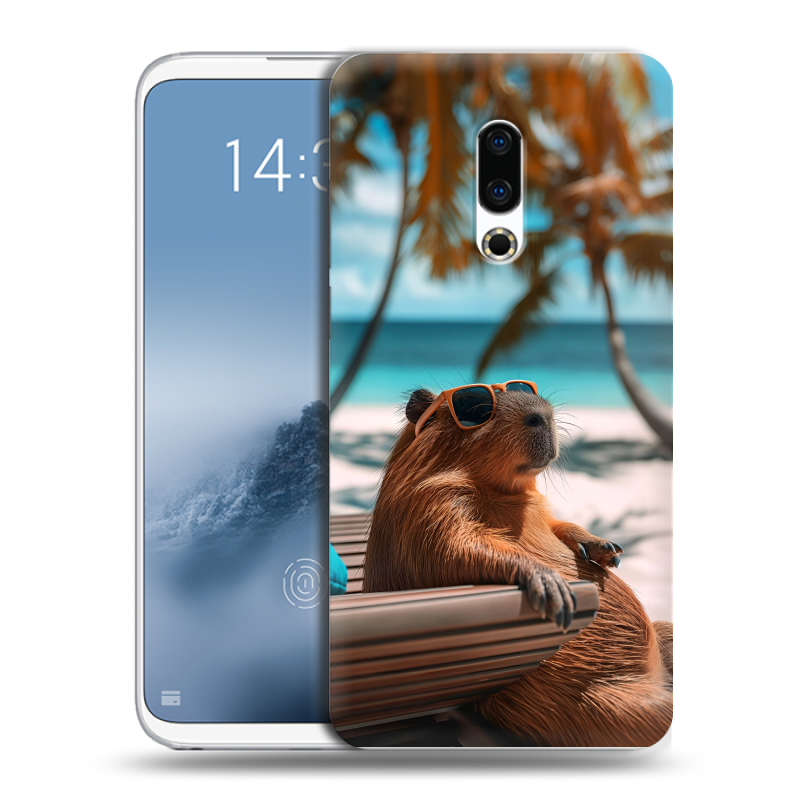 Силиконовый чехол на Meizu 16th Plus с принтом Капибара Силиконовый чехол на Meizu 16th Plus с принтом Капибара