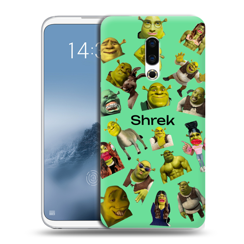 Силиконовый чехол на Meizu 16th Plus с принтом Шрек Shrek Силиконовый чехол на Meizu 16th Plus с принтом Шрек Shrek