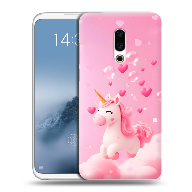 Силиконовый чехол на Meizu 16th Plus с принтом Единорог Силиконовый чехол на Meizu 16th Plus с принтом Единорог