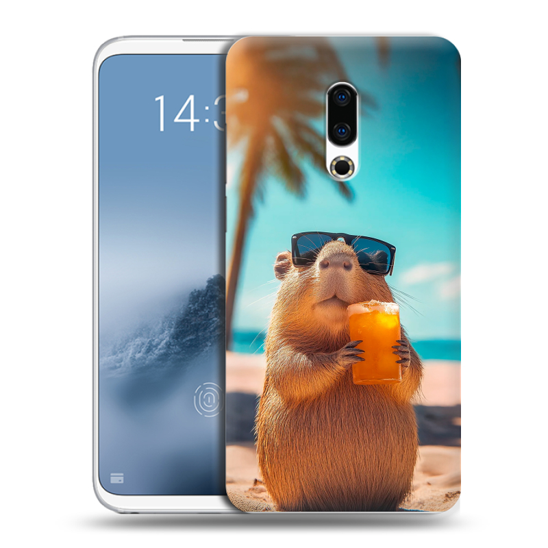 Силиконовый чехол на Meizu 16th Plus с принтом Капибара Силиконовый чехол на Meizu 16th Plus с принтом Капибара