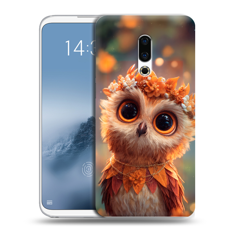 Силиконовый чехол на Meizu 16th Plus с принтом Милая сова Силиконовый чехол на Meizu 16th Plus с принтом Милая сова