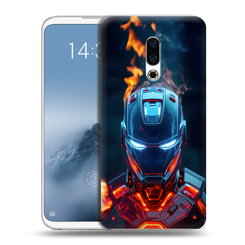 Силиконовый чехол на Meizu 16th Plus с принтом IronMan Железный человек Силиконовый чехол на Meizu 16th Plus с принтом IronMan Железный человек