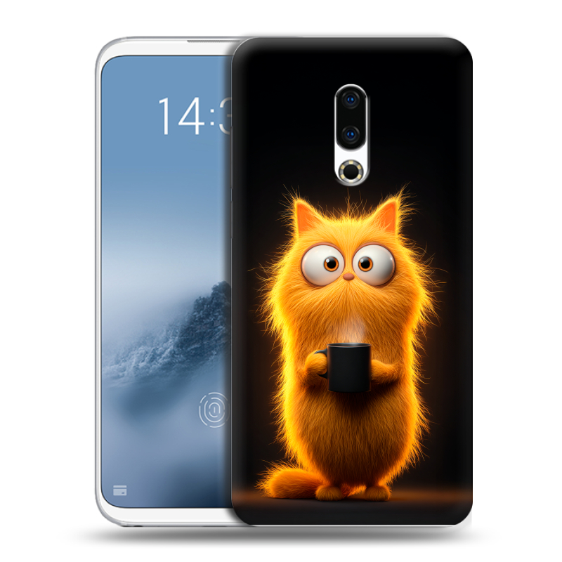 Силиконовый чехол на Meizu 16th Plus с принтом Смешной кот Силиконовый чехол на Meizu 16th Plus с принтом Смешной кот