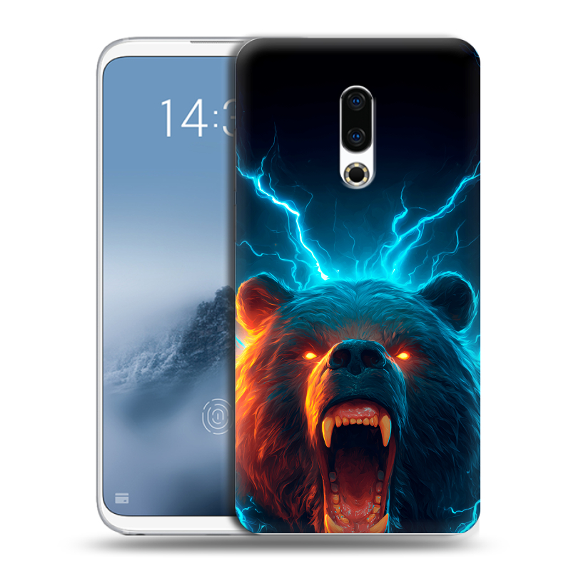 Силиконовый чехол на Meizu 16th Plus с принтом Медведь Силиконовый чехол на Meizu 16th Plus с принтом Медведь