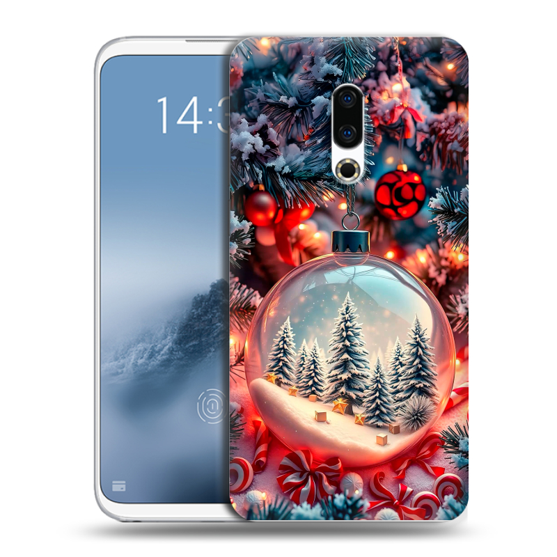 Силиконовый чехол на Meizu 16th Plus с принтом Новый год Силиконовый чехол на Meizu 16th Plus с принтом Новый год