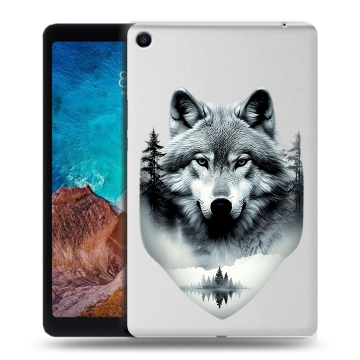 Силиконовый чехол на Xiaomi Mi Pad 4 Plus с принтом Волк в лесу