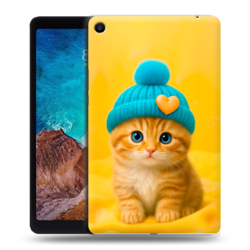 Силиконовый чехол на Xiaomi Mi Pad 4 Plus с принтом Котенок в шапке