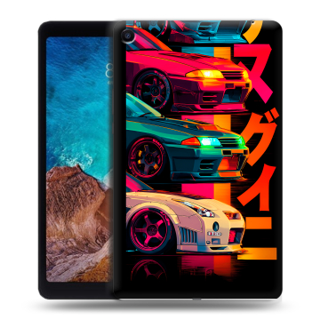 Силиконовый чехол на Xiaomi Mi Pad 4 Plus с принтом Гоночные машины