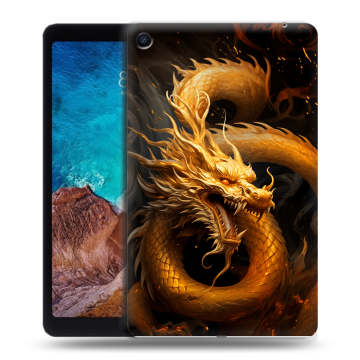 Силиконовый чехол на Xiaomi Mi Pad 4 Plus с принтом Золотой дракон Силиконовый чехол на Xiaomi Mi Pad 4 Plus с принтом Золотой дракон