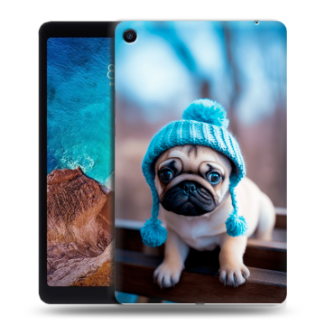 Силиконовый чехол на Xiaomi Mi Pad 4 Plus с принтом Мопс в шапке