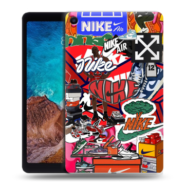 Силиконовый чехол на Xiaomi Mi Pad 4 Plus с принтом Найк Nike яркий