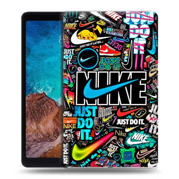 Силиконовый чехол на Xiaomi Mi Pad 4 Plus с принтом найк nike черный Силиконовый чехол на Xiaomi Mi Pad 4 Plus с принтом найк nike черный