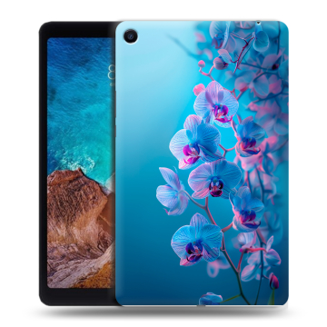 Силиконовый чехол на Xiaomi Mi Pad 4 Plus с принтом голубые орхидеи