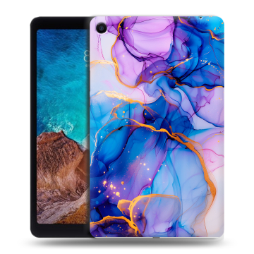 Силиконовый чехол на Xiaomi Mi Pad 4 Plus с принтом синий мрамор