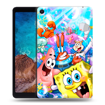 Силиконовый чехол на Xiaomi Mi Pad 4 Plus с принтом спанчбоб спанч боб