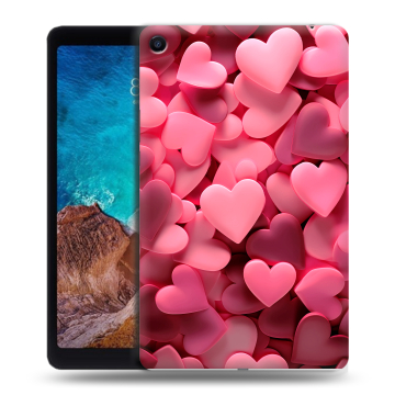 Силиконовый чехол на Xiaomi Mi Pad 4 Plus с принтом розовые сердечки