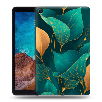 Силиконовый чехол на Xiaomi Mi Pad 4 Plus с принтом Листья и золото Силиконовый чехол на Xiaomi Mi Pad 4 Plus с принтом Листья и золото