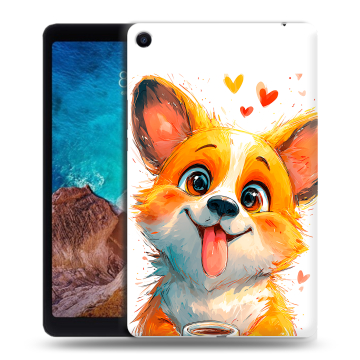 Силиконовый чехол на Xiaomi Mi Pad 4 Plus с принтом корги
