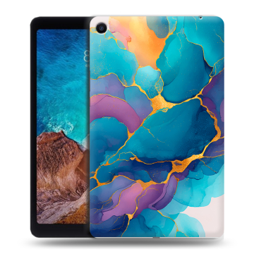 Силиконовый чехол на Xiaomi Mi Pad 4 Plus с принтом Мрамор блестки