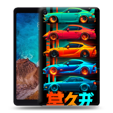 Силиконовый чехол на Xiaomi Mi Pad 4 Plus с принтом машины тачки
