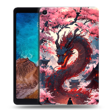 Силиконовый чехол на Xiaomi Mi Pad 4 Plus с принтом Дракон Японский
