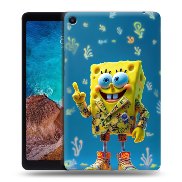 Силиконовый чехол на Xiaomi Mi Pad 4 Plus с принтом Спанч боб Спанчбоб