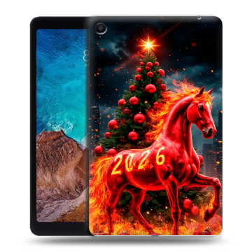 Силиконовый чехол на Xiaomi Mi Pad 4 Plus с принтом Новый год