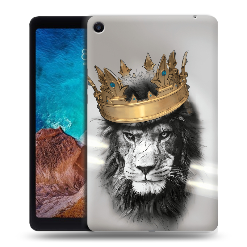 Силиконовый чехол на Xiaomi Mi Pad 4 Plus с принтом Лев с короной Силиконовый чехол на Xiaomi Mi Pad 4 Plus с принтом Лев с короной