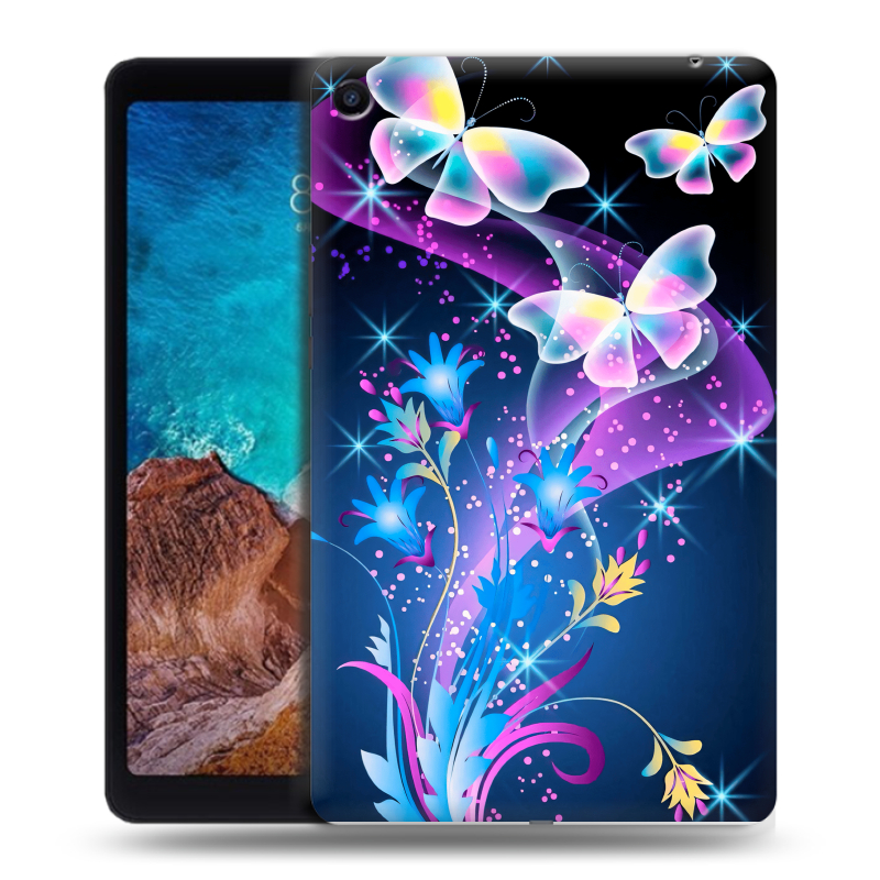 Силиконовый чехол на Xiaomi Mi Pad 4 Plus с принтом Бабочки Силиконовый чехол на Xiaomi Mi Pad 4 Plus с принтом Бабочки