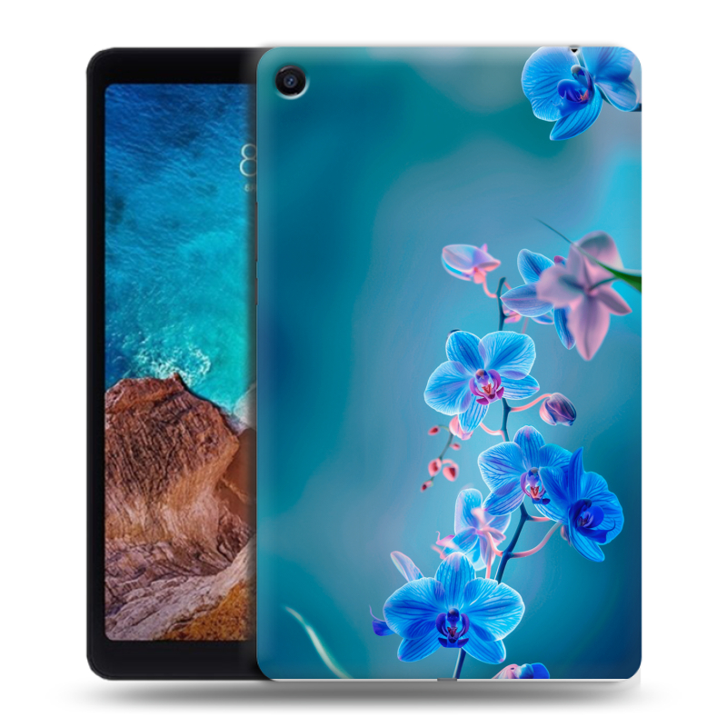 Силиконовый чехол на Xiaomi Mi Pad 4 Plus с принтом Голубые цветы Силиконовый чехол на Xiaomi Mi Pad 4 Plus с принтом Голубые цветы