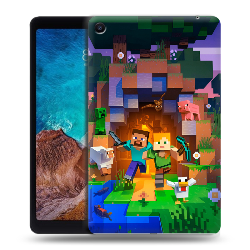 Силиконовый чехол на Xiaomi Mi Pad 4 Plus с принтом Майнкрафт Minecraft Силиконовый чехол на Xiaomi Mi Pad 4 Plus с принтом Майнкрафт Minecraft