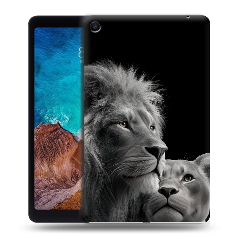 Силиконовый чехол на Xiaomi Mi Pad 4 Plus с принтом Лев кошки Силиконовый чехол на Xiaomi Mi Pad 4 Plus с принтом Лев кошки