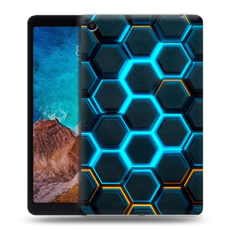 Силиконовый чехол на Xiaomi Mi Pad 4 Plus с принтом Неоновые соты Силиконовый чехол на Xiaomi Mi Pad 4 Plus с принтом Неоновые соты