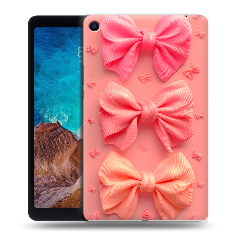 Силиконовый чехол на Xiaomi Mi Pad 4 Plus с принтом Розовые бантики Силиконовый чехол на Xiaomi Mi Pad 4 Plus с принтом Розовые бантики