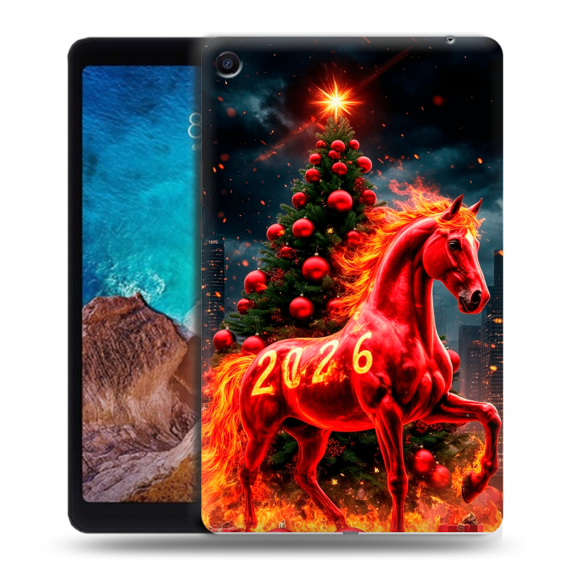 Силиконовый чехол на Xiaomi Mi Pad 4 Plus с принтом Новый год Силиконовый чехол на Xiaomi Mi Pad 4 Plus с принтом Новый год