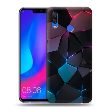 Пластиковый чехол на Huawei Nova 3 с принтом Геометрия неона