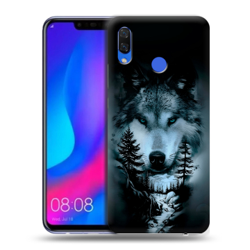 Пластиковый чехол на Huawei Nova 3 с принтом Лесной волк