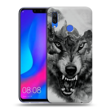 Пластиковый чехол на Huawei Nova 3 с принтом Волк