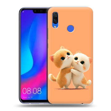 Пластиковый чехол на Huawei Nova 3 с принтом Милые котики
