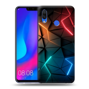 Пластиковый чехол на Huawei Nova 3 с принтом Абстракция неон