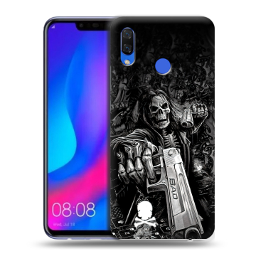Пластиковый чехол на Huawei Nova 3 с принтом Скелет