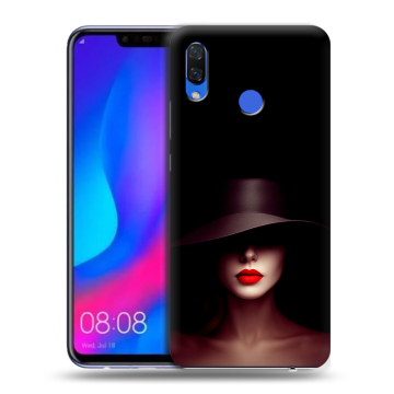Пластиковый чехол на Huawei Nova 3 с принтом Девушка в шляпе