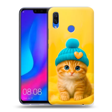 Пластиковый чехол на Huawei Nova 3 с принтом Котенок в шапке Пластиковый чехол на Huawei Nova 3 с принтом Котенок в шапке