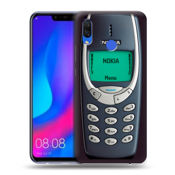 Пластиковый чехол на Huawei Nova 3 с принтом Старый телефон